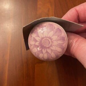 Lot of 5 Ceramic Shade of purple flower Cottage Drawer Pulls Knob w Screws New